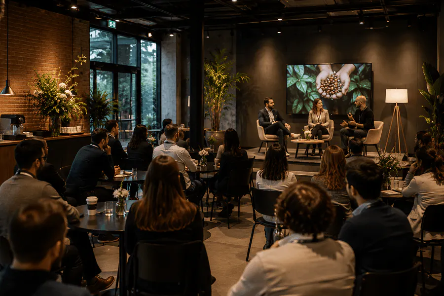 Podiumsdiskussion mit den Referenten beim Rendez-vous von Nespresso Canada.