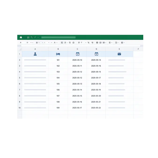 Excel rooming list