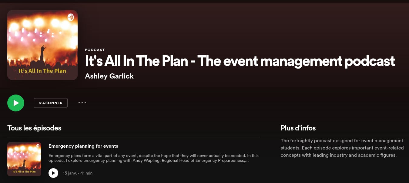 it's all in the plan - event management podcast