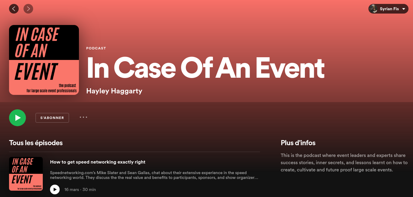 in case of an event podcast 2021