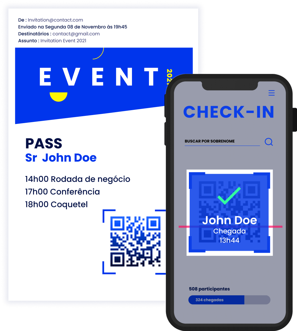 Passe de acesso e aplicativo de check-in