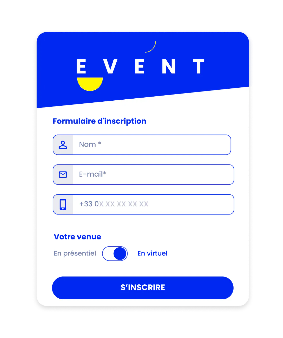 Ilustración de un formulario de inscripción para eventos