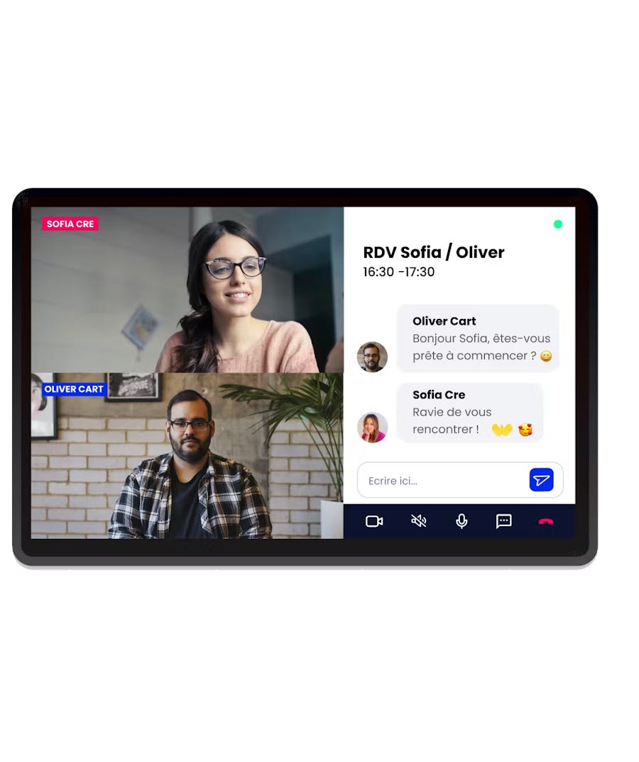 Tela de videoconferência
