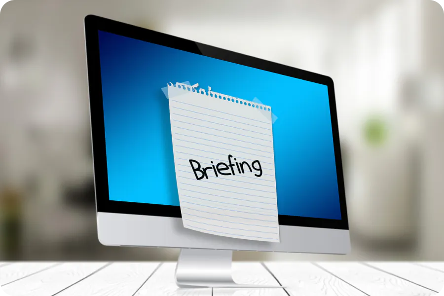 Computer mit Event-Briefing