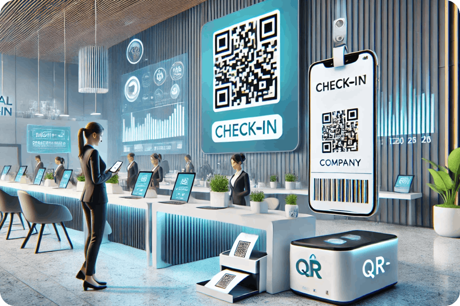 Check-in digitalisé avec QR codes dans un événement