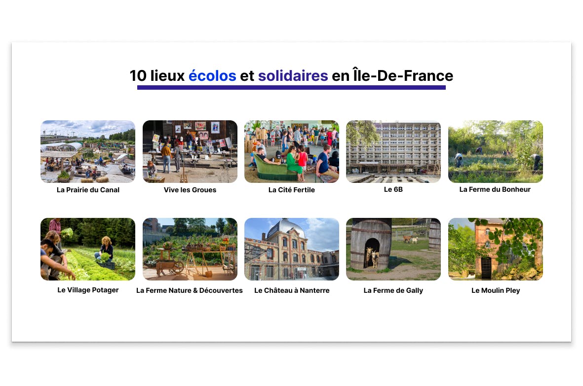 10 lieux engagés en Île-de-France pour vos événements d’entreprise durables : fermes urbaines, tiers-lieux, séminaires ou team buildings responsables.