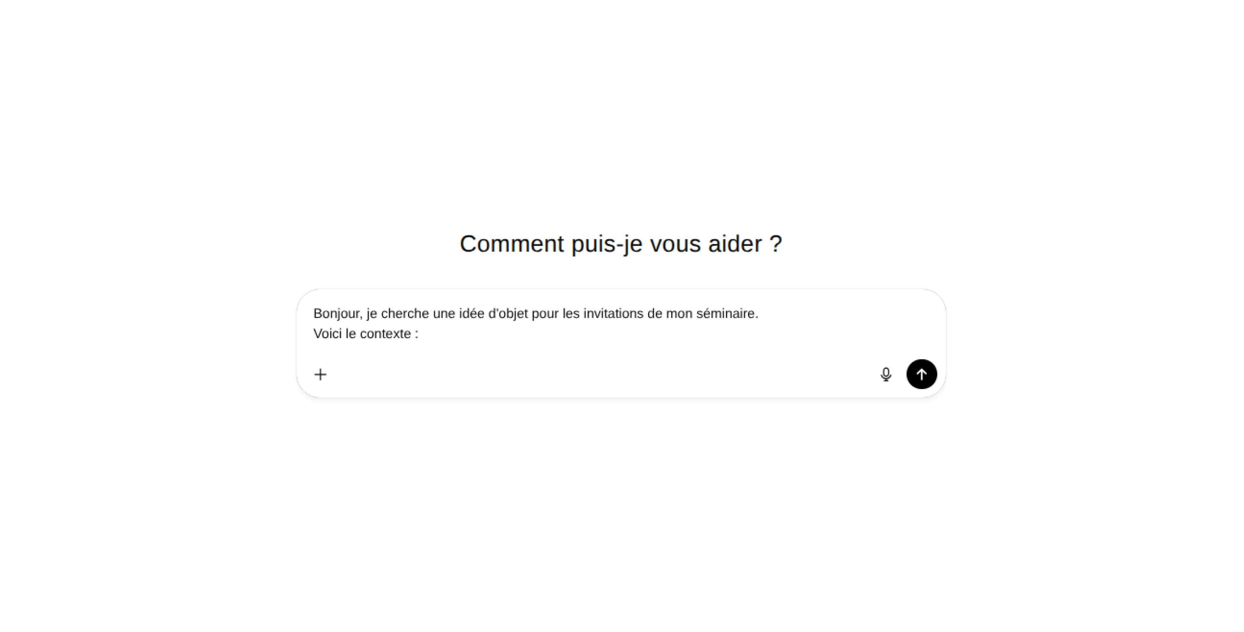 Capture d’écran de ChatGPT utilisé pour rédiger des messages et idées d’invitations dans le cadre de l’organisation d’un événement.