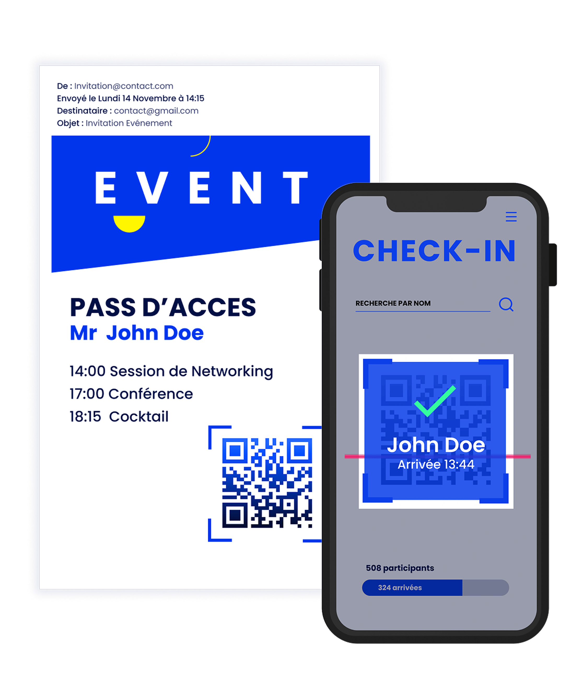 Pass d'accès et scan de QR Code