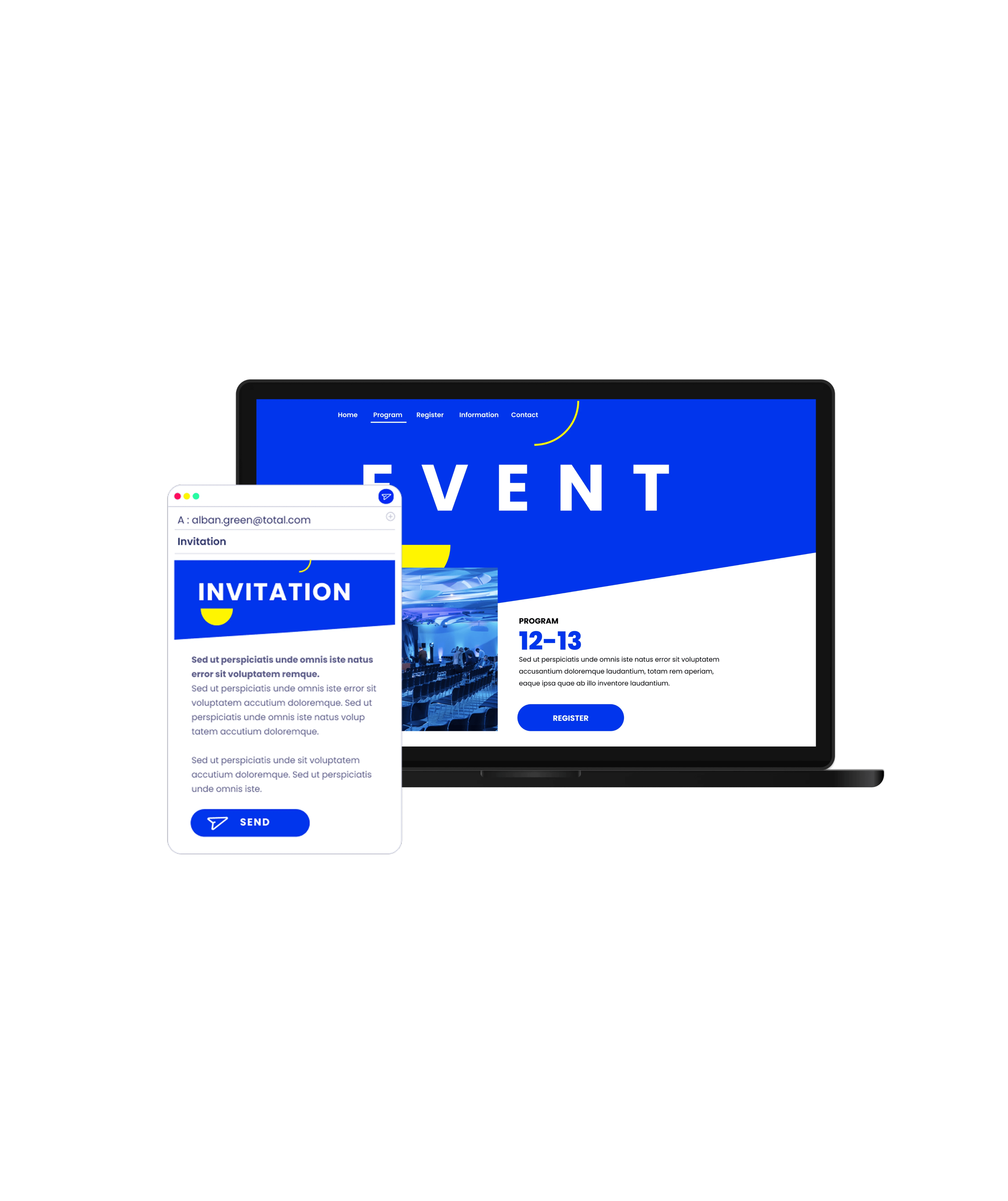 Invitation and registration - laptot & smartphone