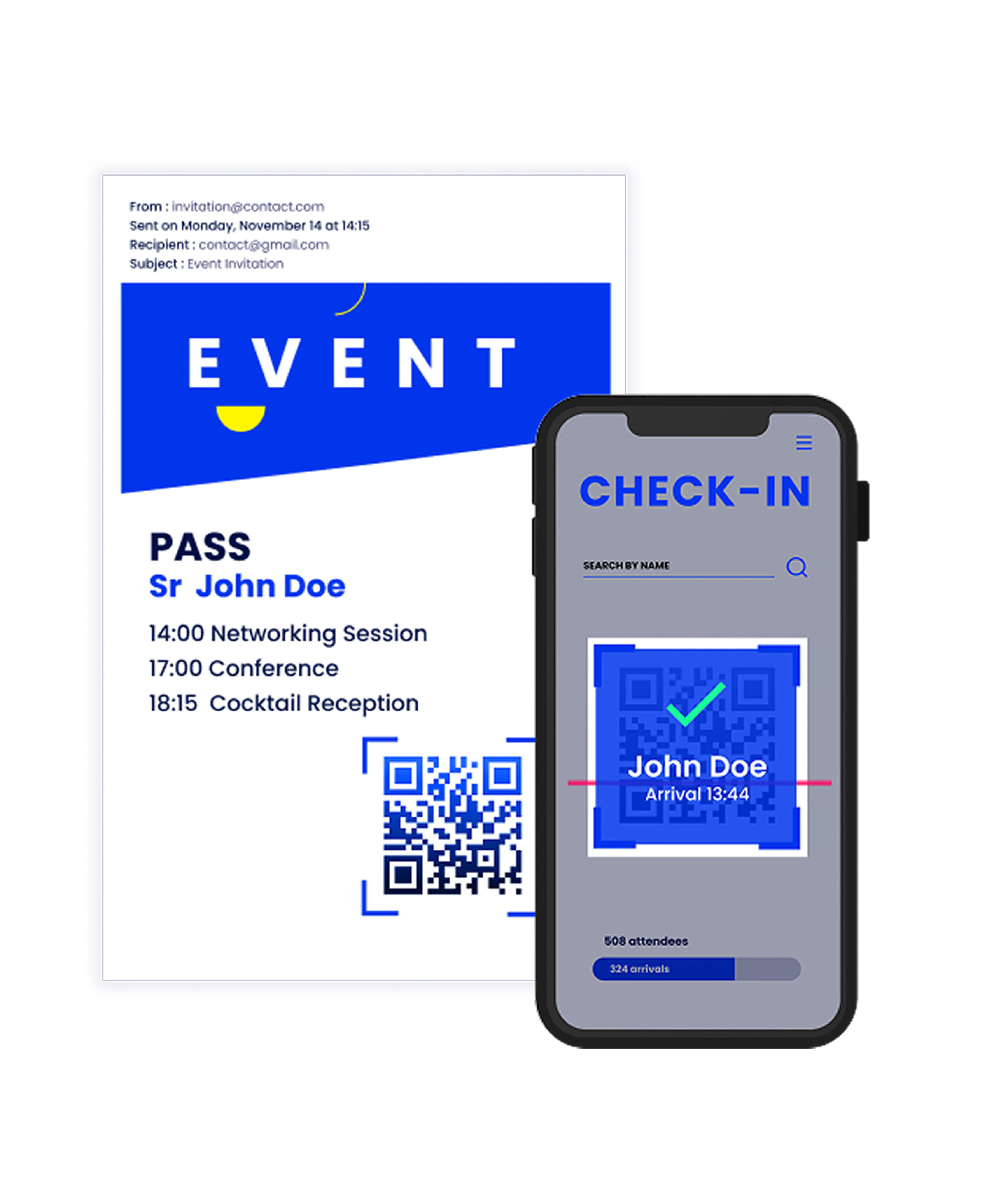 access pass - smartphone & QR Code