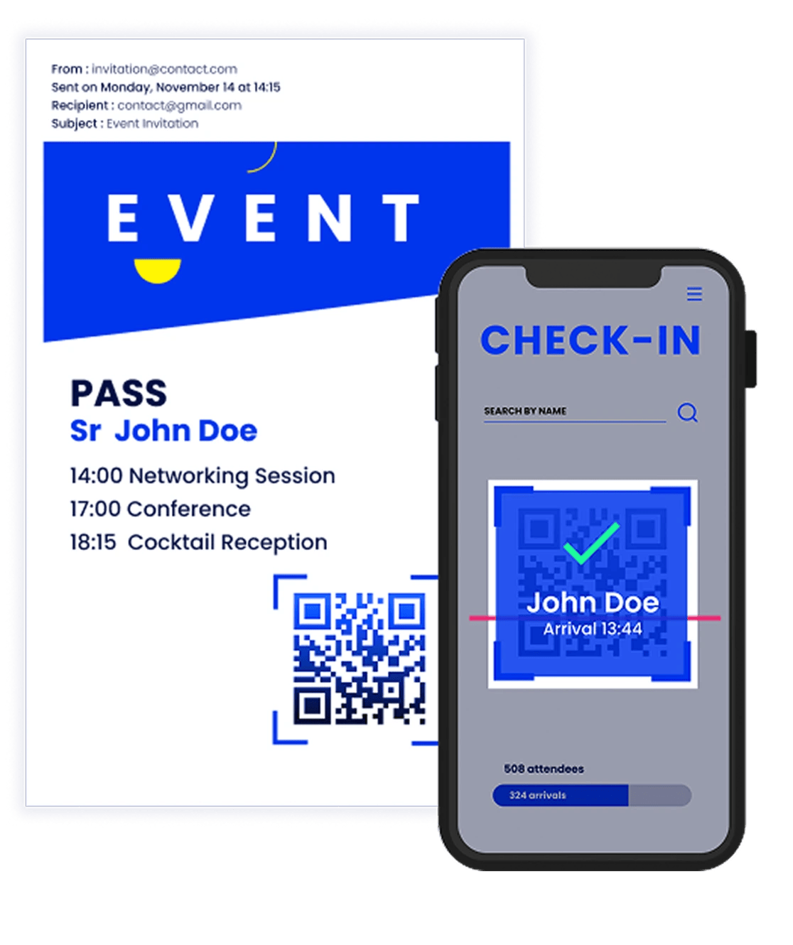 access pass - smartphone & QR Code