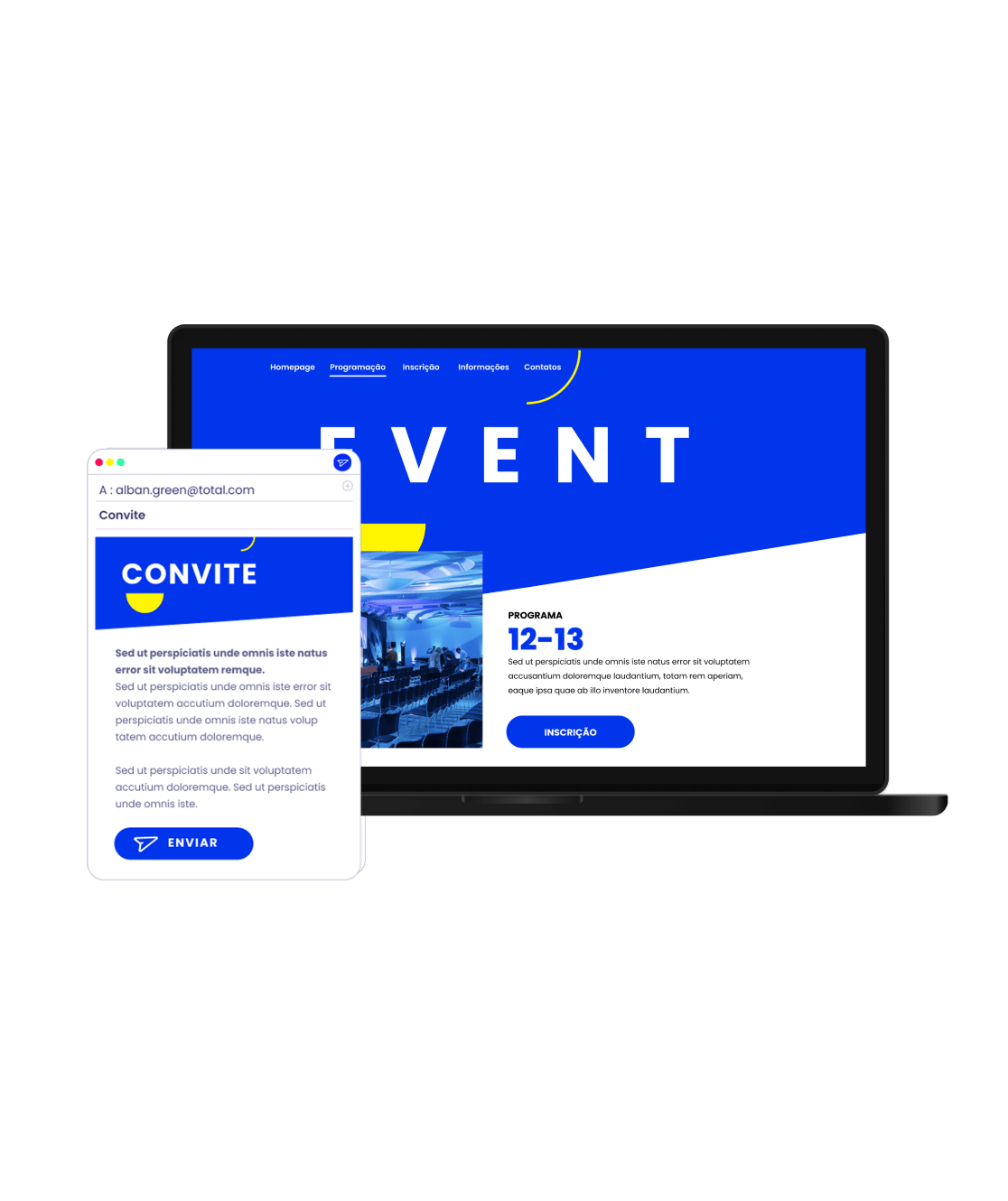 Crie e gerencie eventos profissionais com facilidade: convites, site de inscrições, gestão de participantes e acompanhamento de resultados.