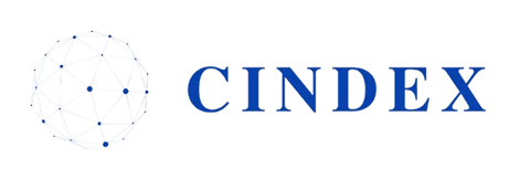 Logo CINDEX avec un symbole géométrique en forme de sphère et le nom CINDEX.