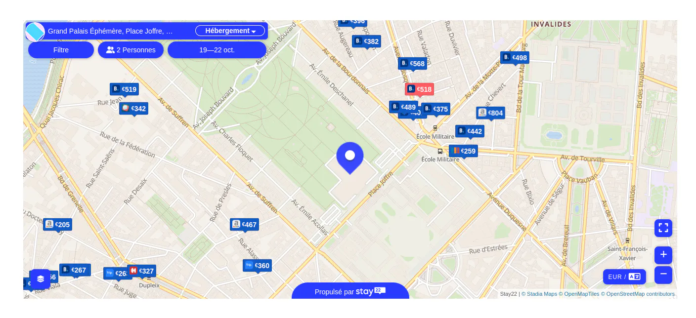Digitale Karte einer Stadt