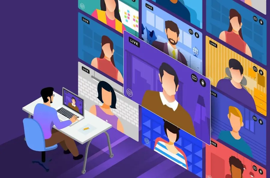 Illustration einer virtuellen Veranstaltung