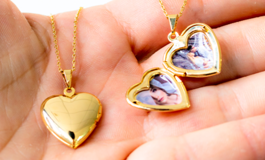 Relicario coração 2 fotos