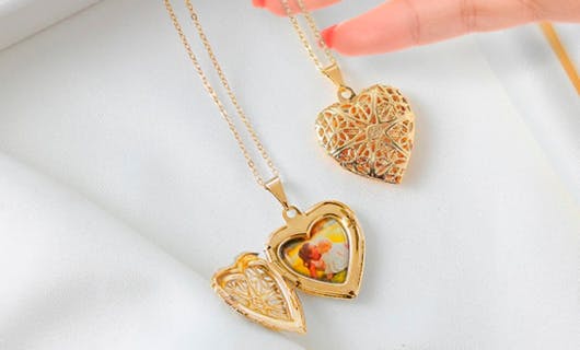 Relicario coração 1 foto coração