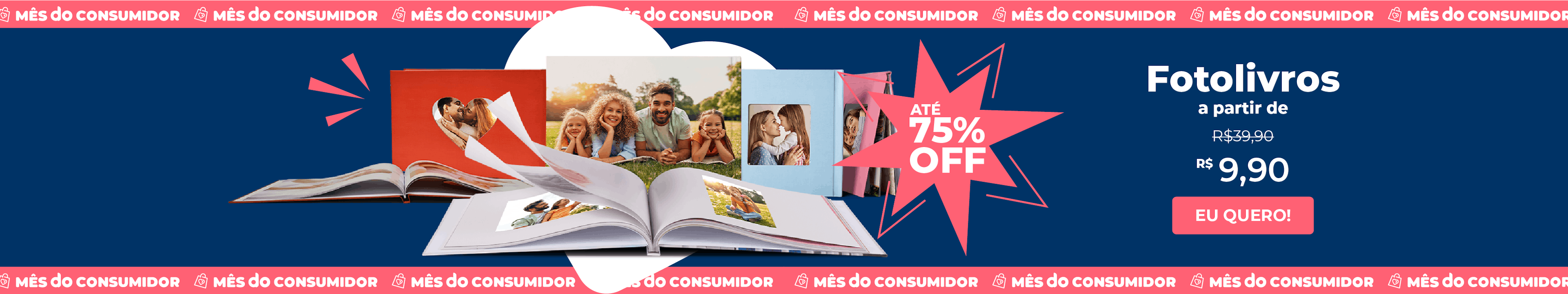 Fotolivros até 75% OFF a partir de R$ 9,90