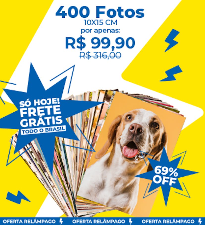 Oferta Relâmpago 400 Fotos com Frete Grátis