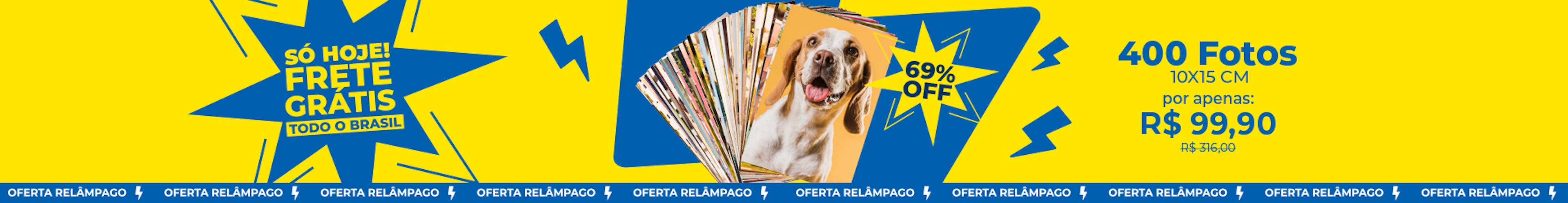 Oferta Relâmpago de 400 Fotos com Frete Grátis