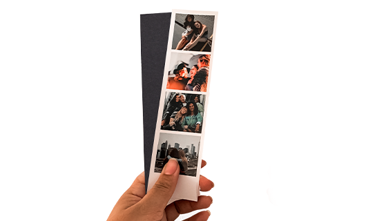 Imãs tirinha, mão segurando, Foto de amigos