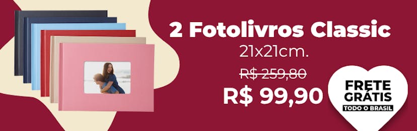 2 Fotolivros Classic 21x21cm com Frete Grátis