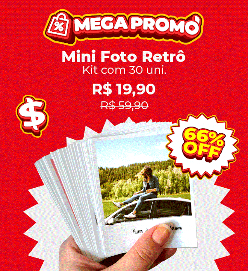 30 Mini Fotos Retrô a R$ 19,90!