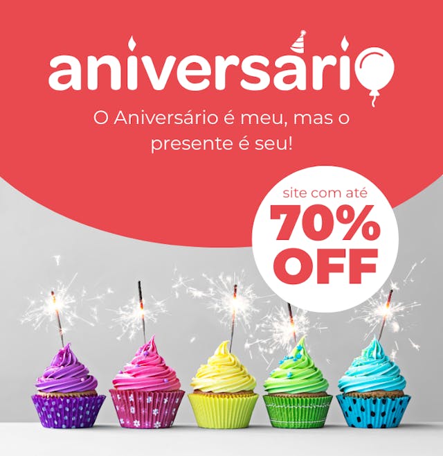 Aniversário com até 70%