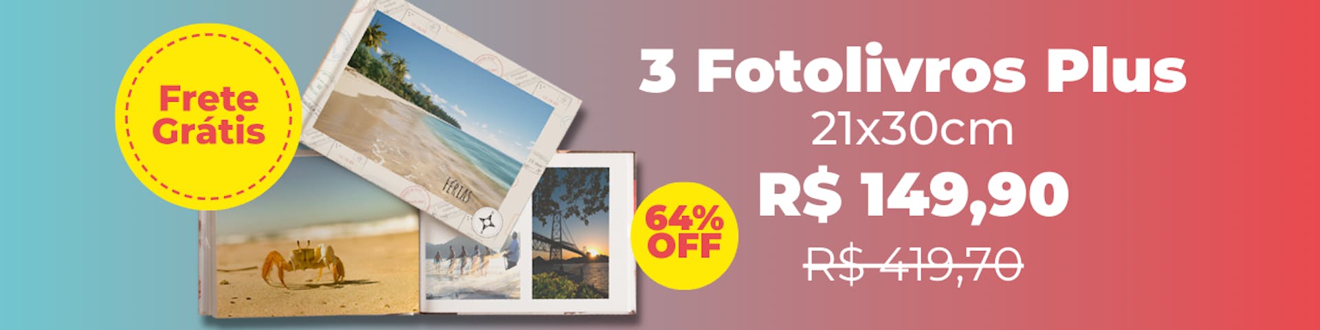 3 Fotolivros Plus com Frete Grátis