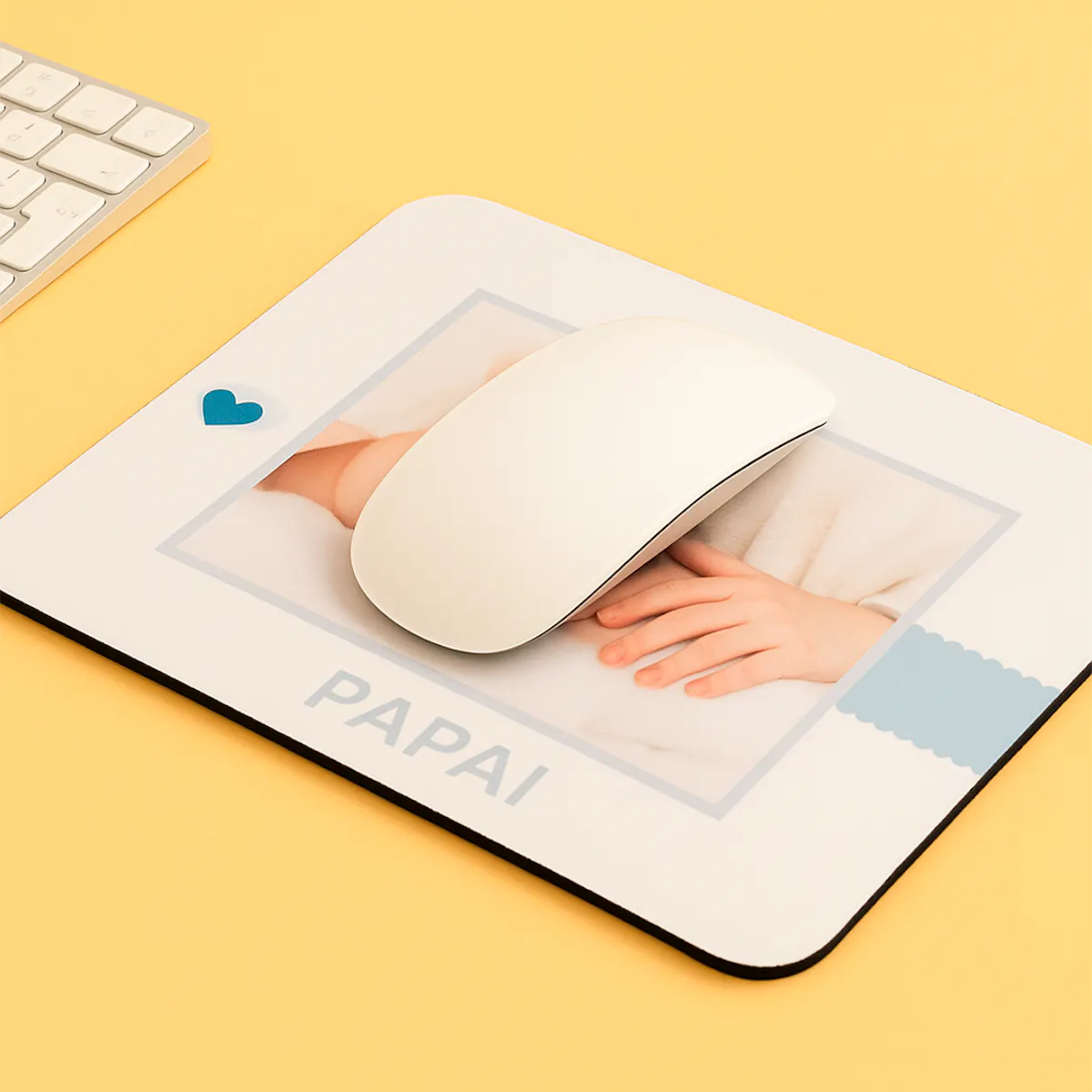 Mouse Pad personalizado 23,2 × 17,5 cm — laminação fosca sobre EVA preto