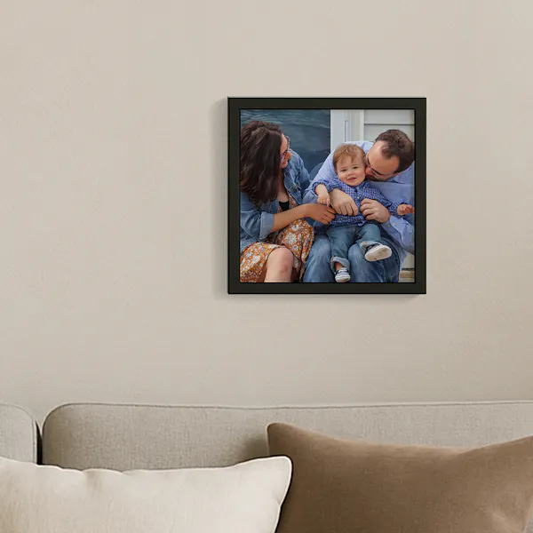 Quadro Pop com foto — moldura de madeira preta