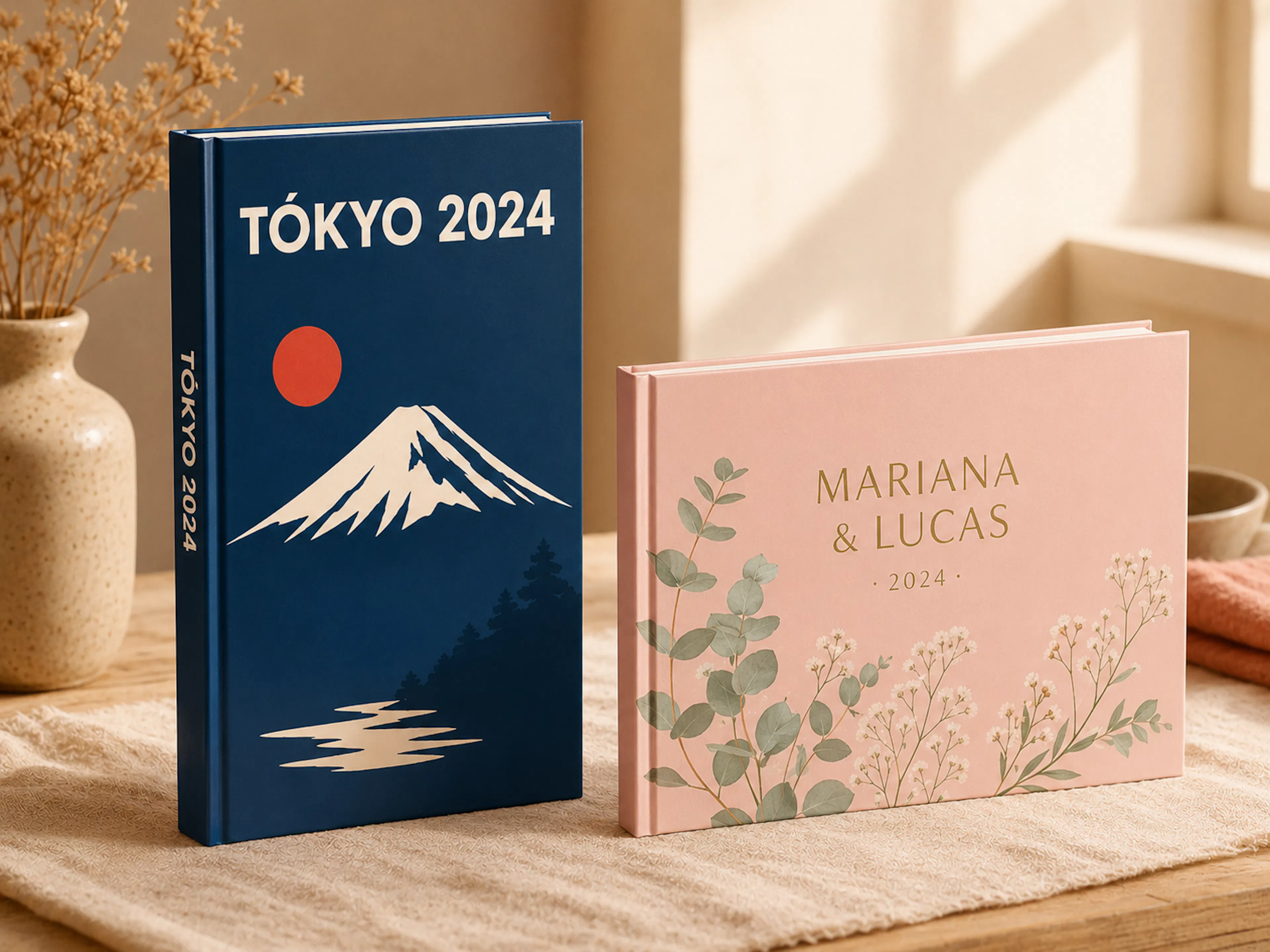 Fotolivros Plus com capas de viagem e casamento