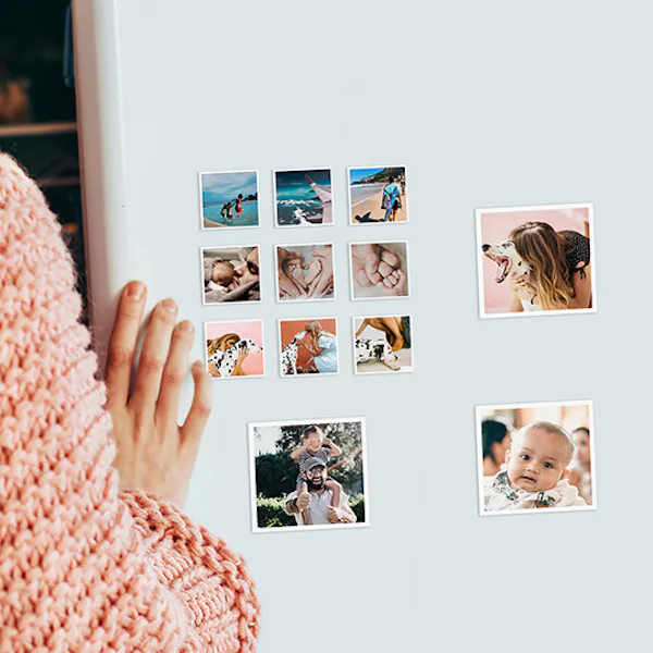 Ímãs quadrados 5×5cm com fotos na geladeira