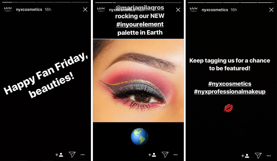 NYX Costmetics Stories example