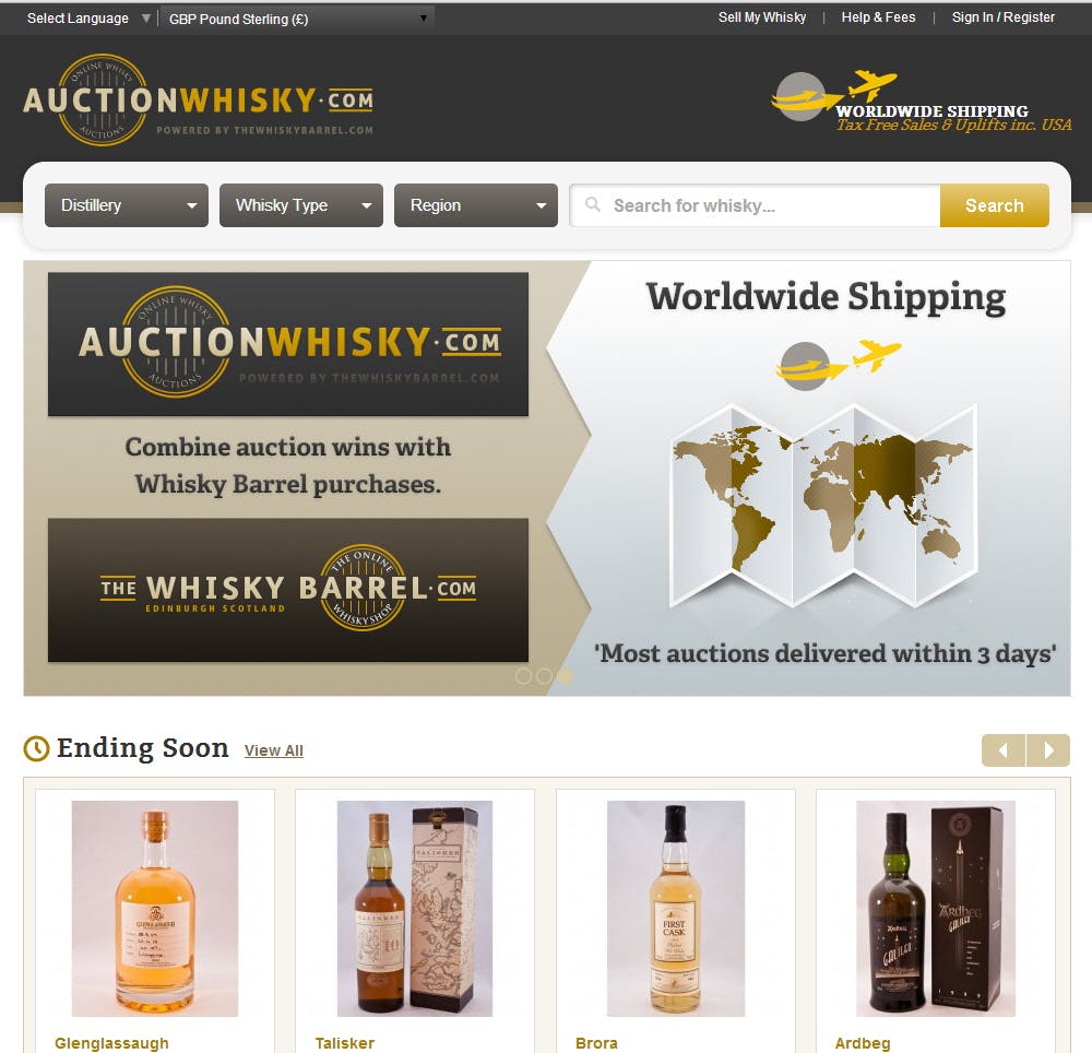 Auction Whisky Website - Real-time Auction Website