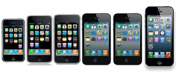 iPhones Through the Ages Screenshot from Apple.com