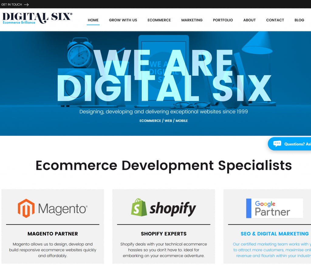 Digital Six Website Present Day
