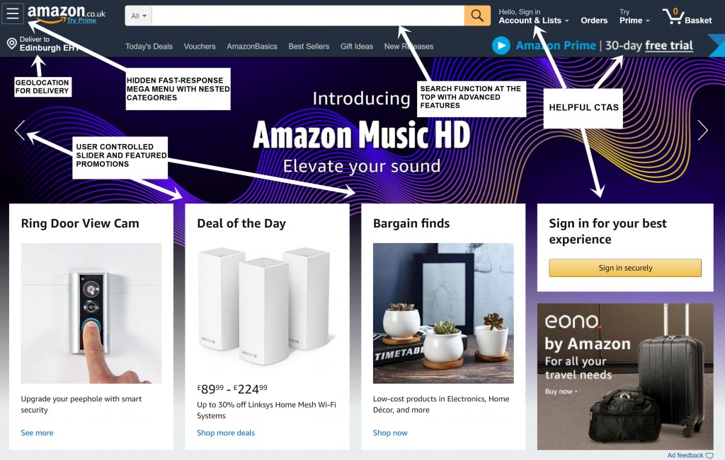 The Amazon Homepage in 2019