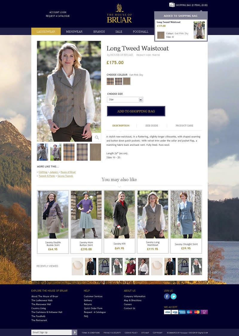 Ecommerce Webs Re-design for The House Of Bruar