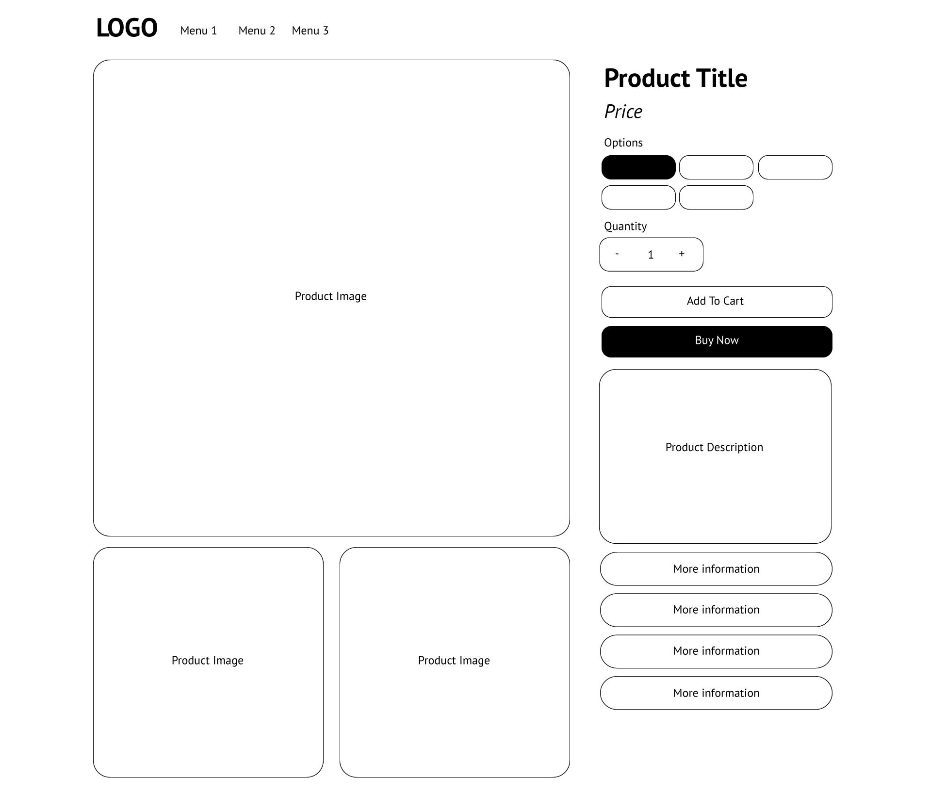 an image showing a wireframe of key ecommerce product page elements