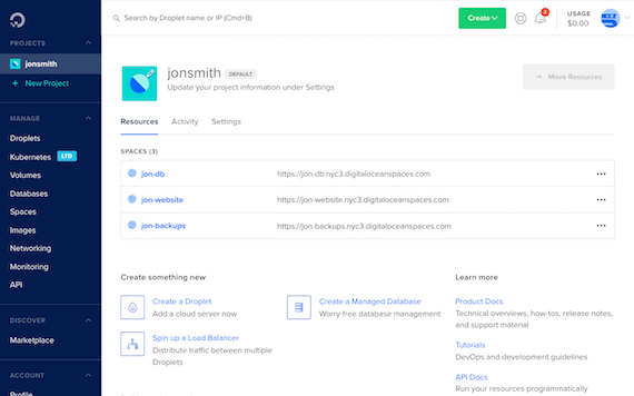 digital ocean how to see docker ip and view