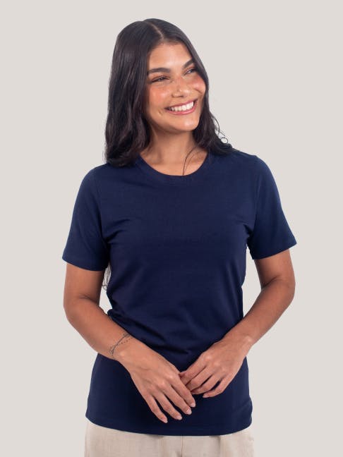 Camiseta Pima Feminina Azul Marinho