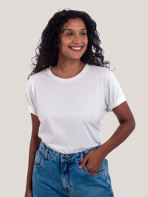 Camiseta Pima Feminina Marfim