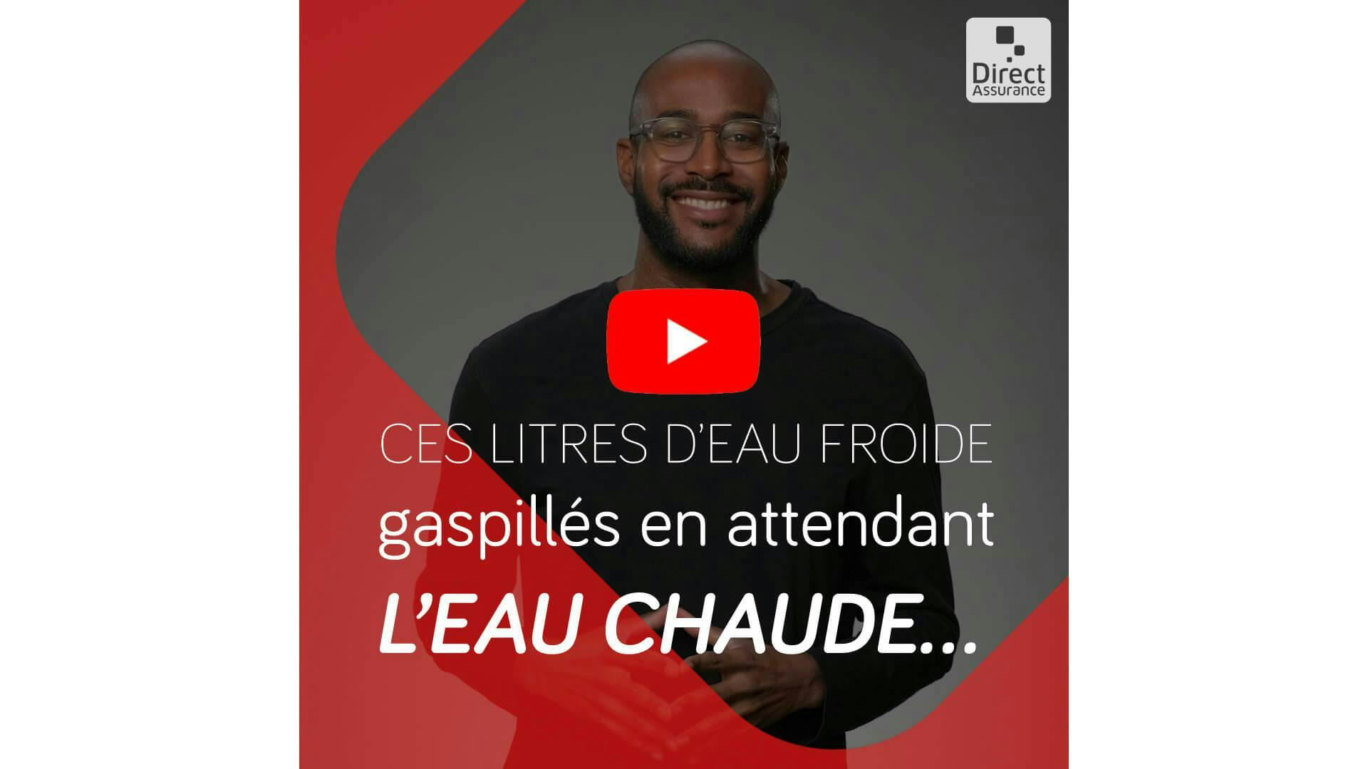 video sur le gaspillage de l'eau en attendant l'eau chaude pour prendre sa douche