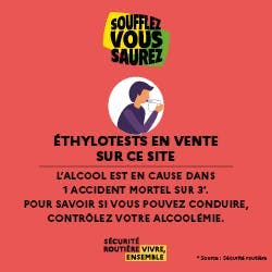 affiche ou encart en ligne encourageant le contrôle de l'alcoolémie