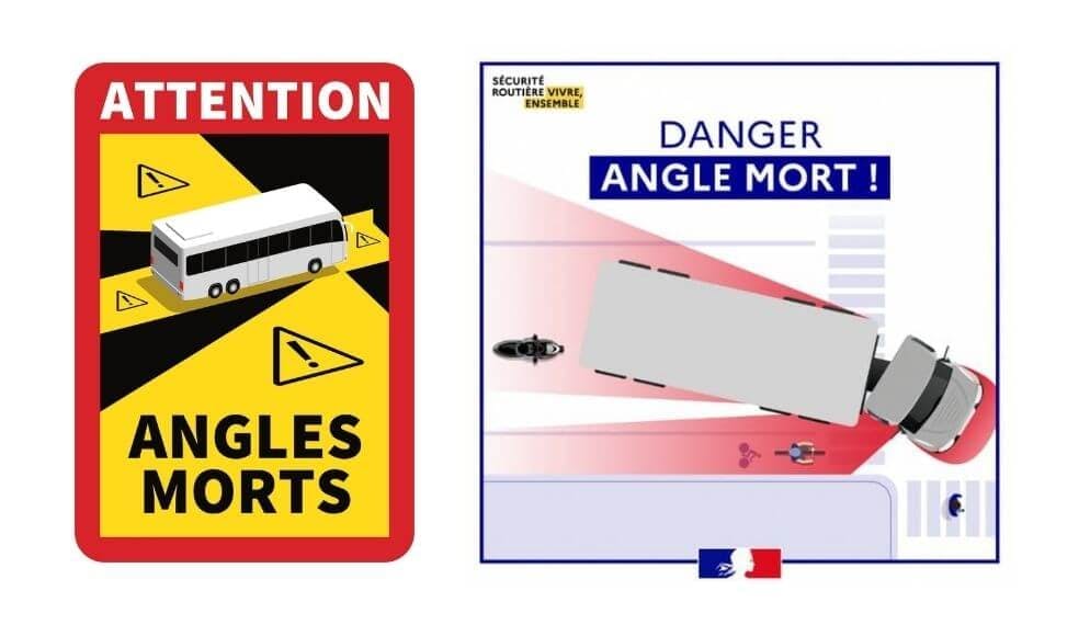 sécurité routière autocollant angle mort poids lourd