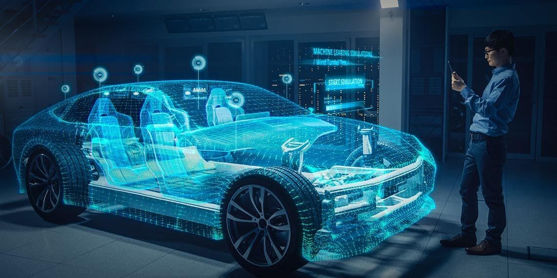 voiture du futur avec de nombreuses innovations