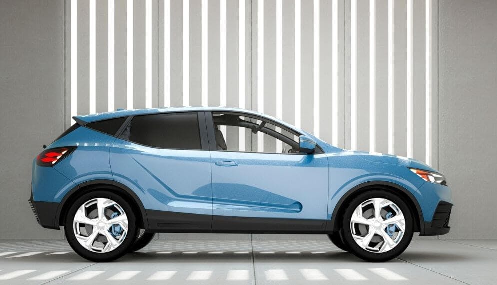 Voiture type SUV bleue