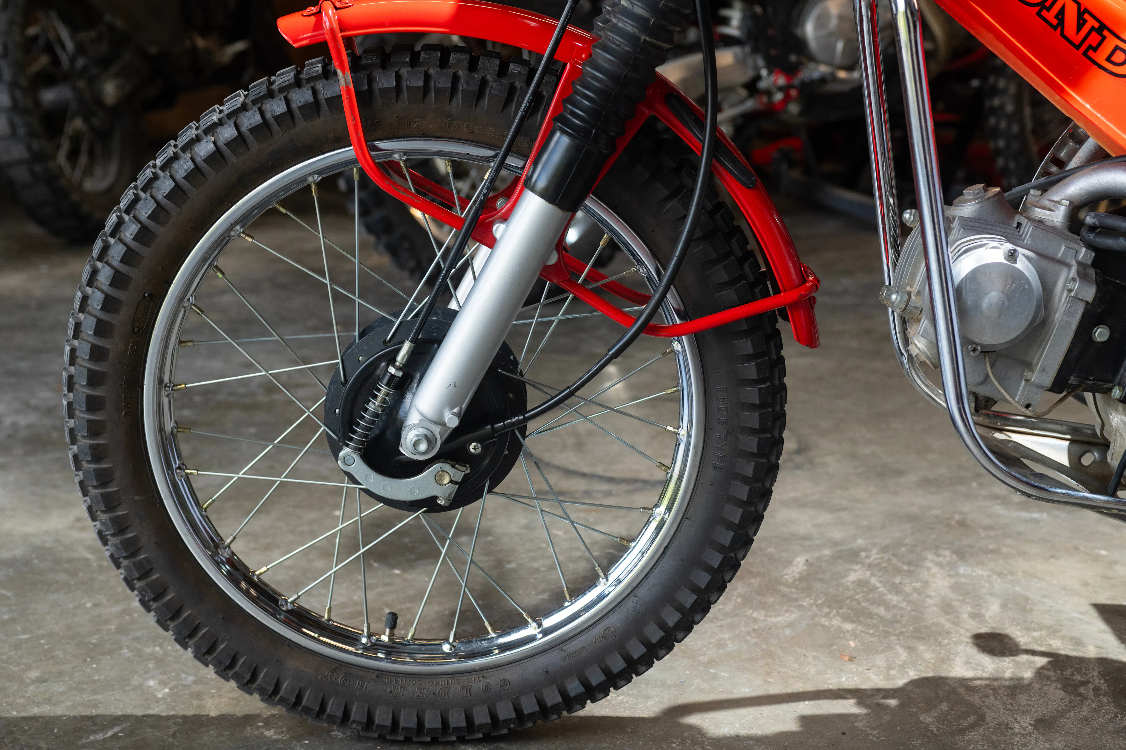 1981 Honda Trail 110 front wheel left side