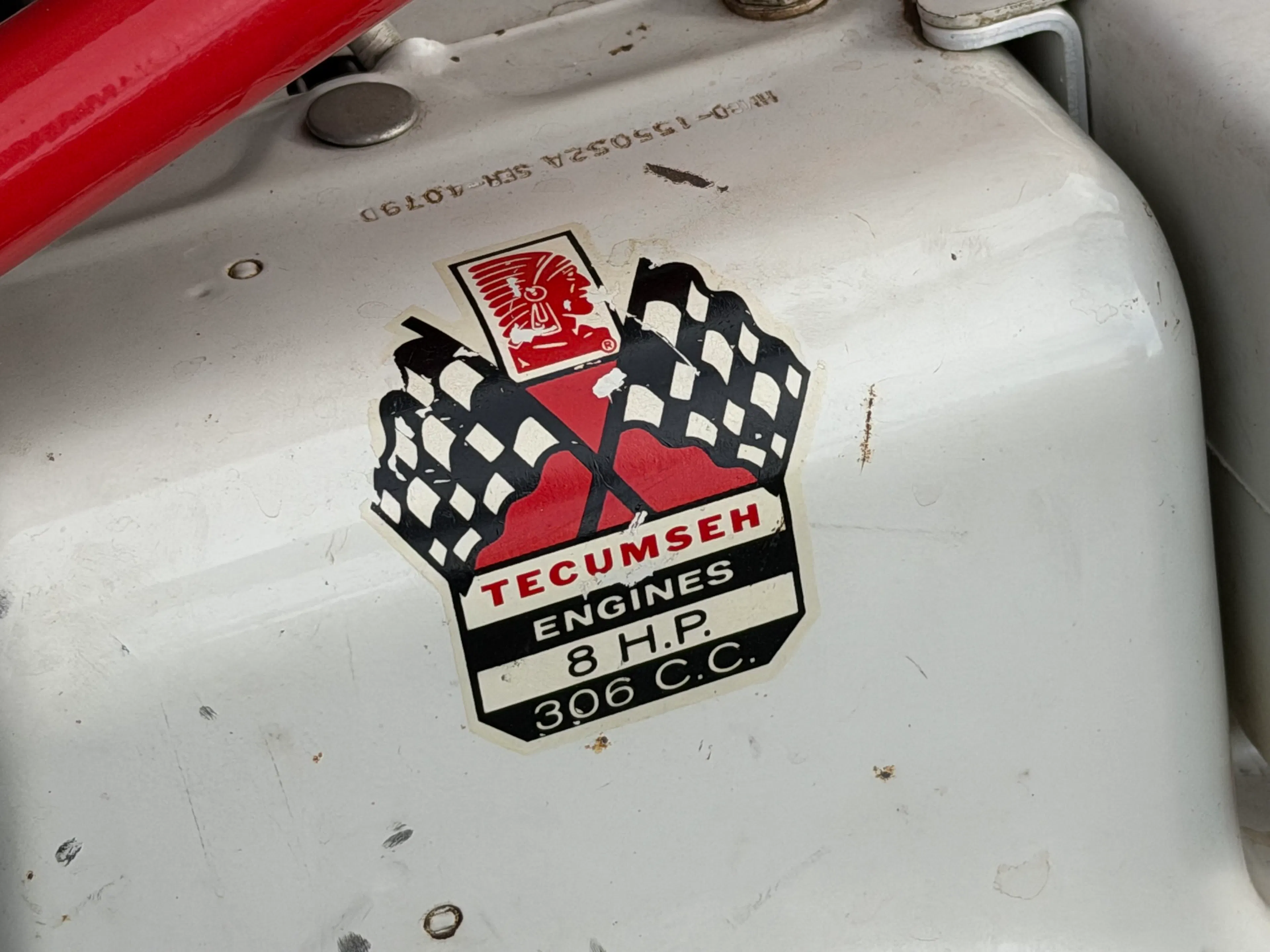 1974 Heald VT-8 Super Trail Bronc engine badge close